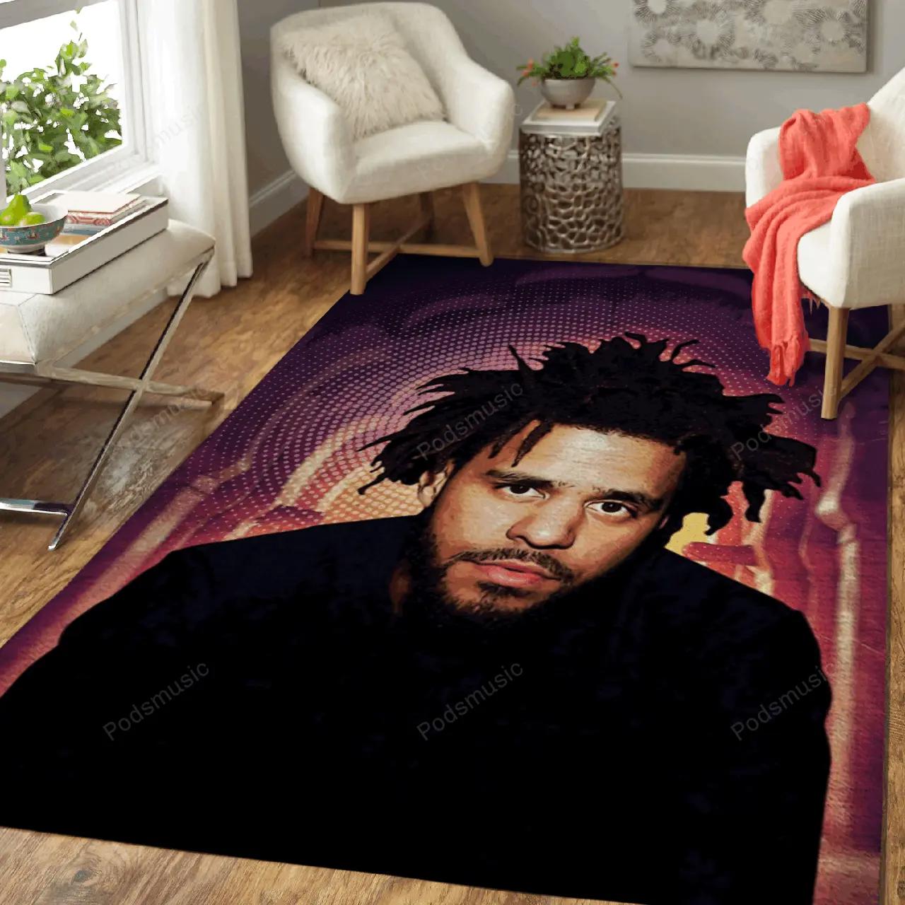 J cole rap music art for fans area rug living room carpet rug regtangle carpet floor decor home decor Rectangle Rug