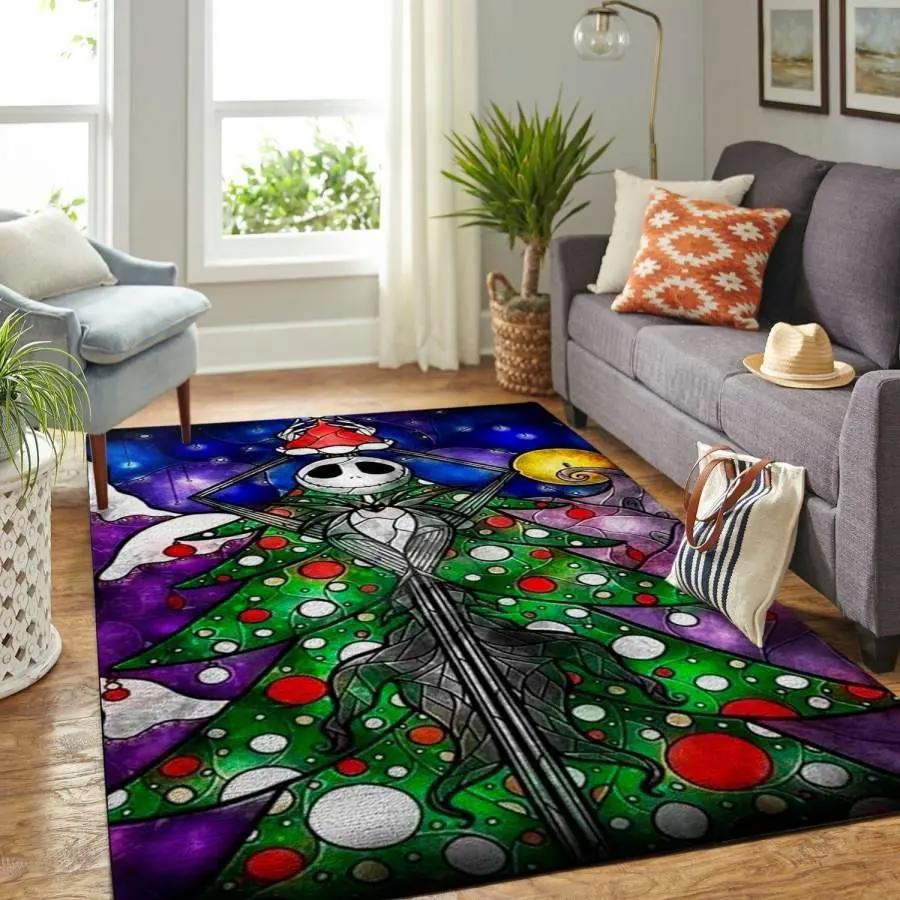 Jack skellington christmas tree area rug living room rug home decor movie ofd 1909093 Rectangle Rug
