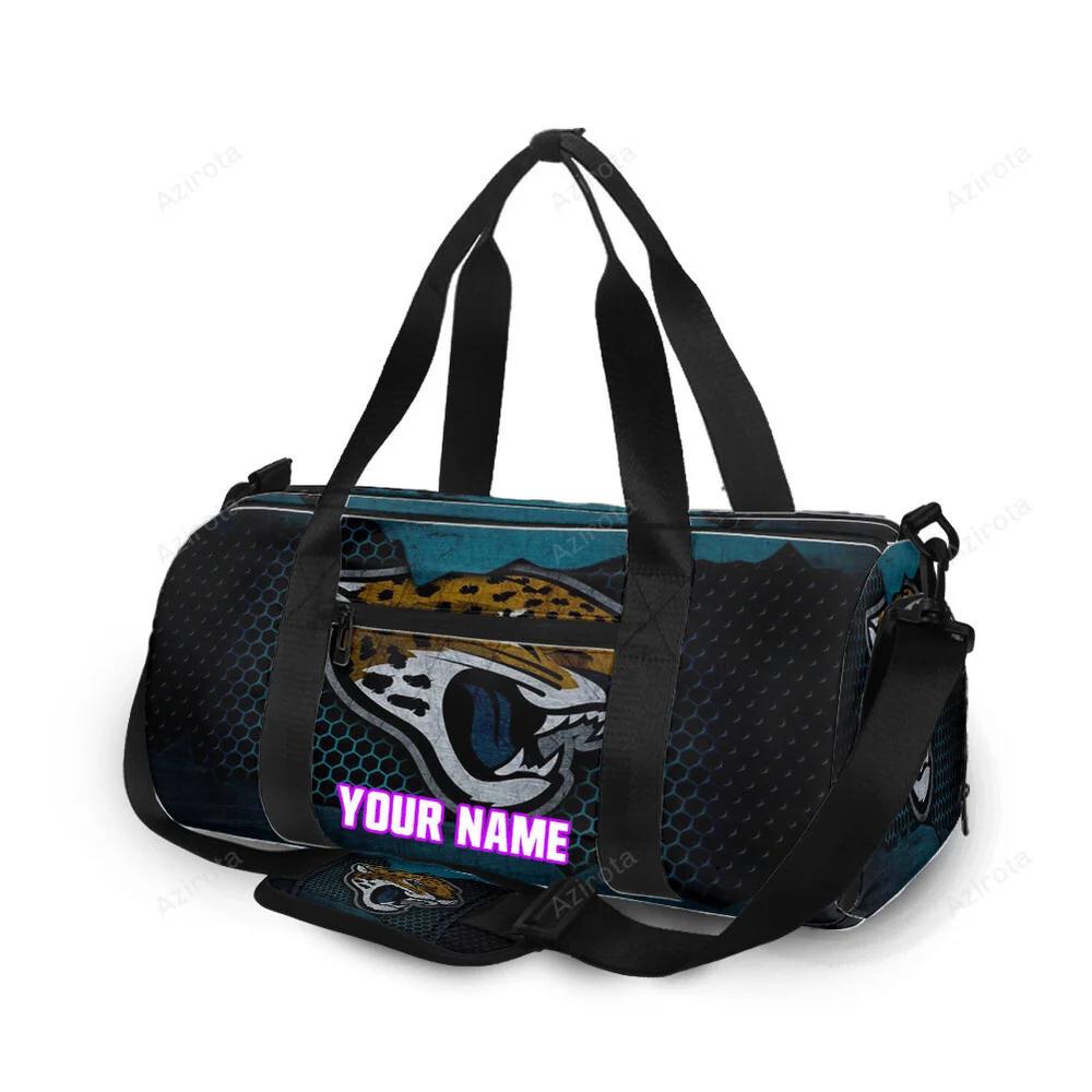 Jacksonville jaguars emblem metal personalized name travel bag gym bag 206 Travel Bag