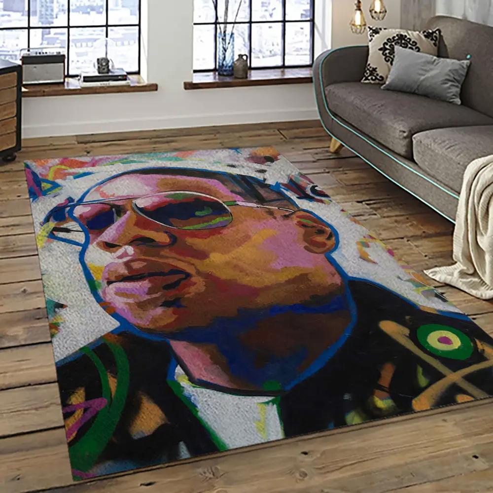 Jay-z rapper hiphop music retangle carpet area rug home decor best gift for fan and friends jz16 Rectangle Rug