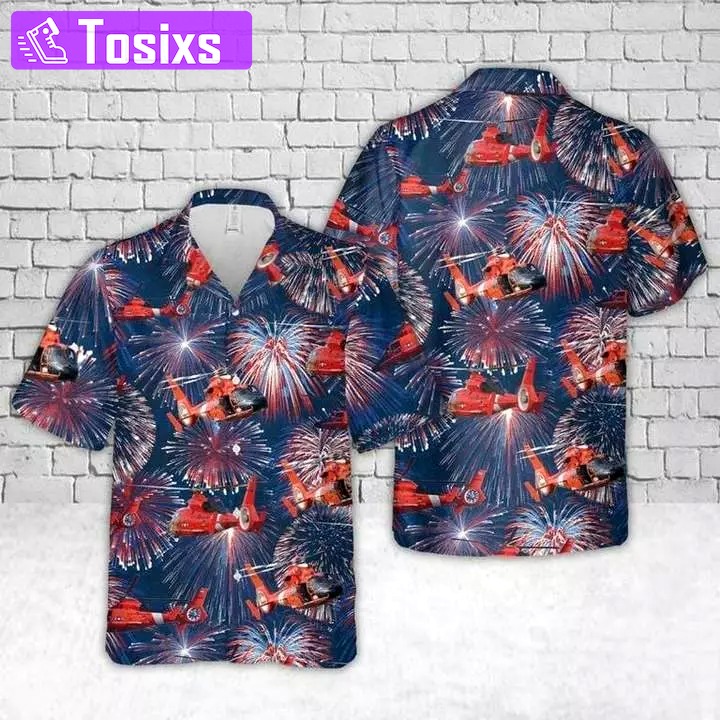 Jayhawk helicopter firework hawaiian shirt Hawaii Shirt Shorts & Flip Flops