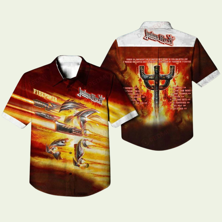 Judas priest firepower hawaiian shirt Hawaii Shirt Shorts & Flip Flops