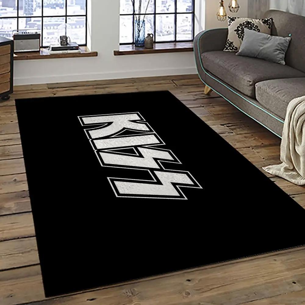 Kiss rock band music retangle carpet area rug home decor best gift for fan and friends as45 Rectangle Rug