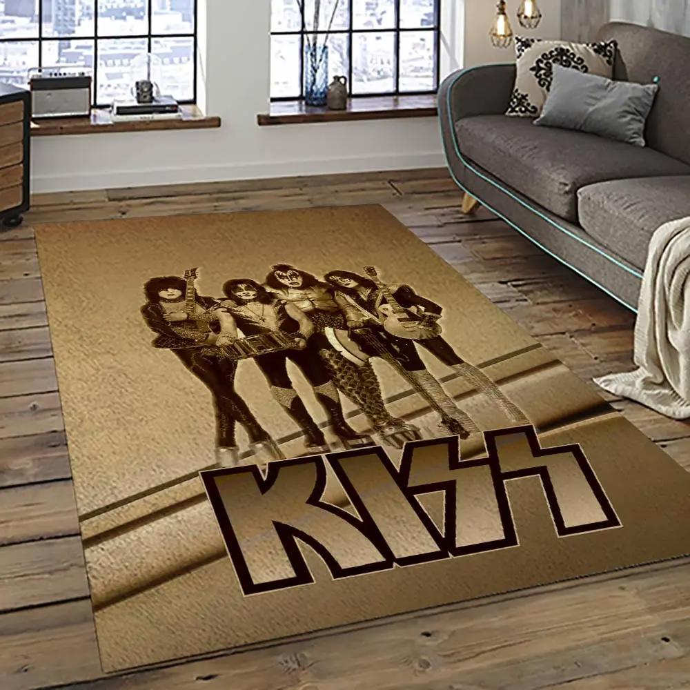 Kiss rock band music retangle carpet area rug home decor best gift for fan and friends as51 Rectangle Rug