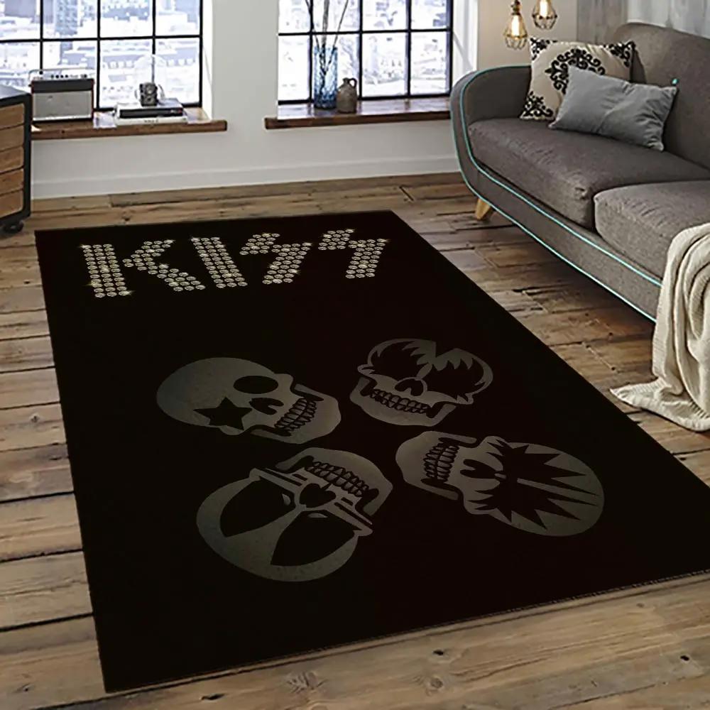 Kiss rock band music retangle carpet area rug home decor best gift for fan and friends as52 Rectangle Rug