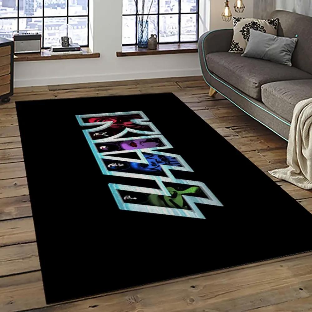 Kiss rock band music retangle carpet area rug home decor best gift for fan and friends as59 Rectangle Rug