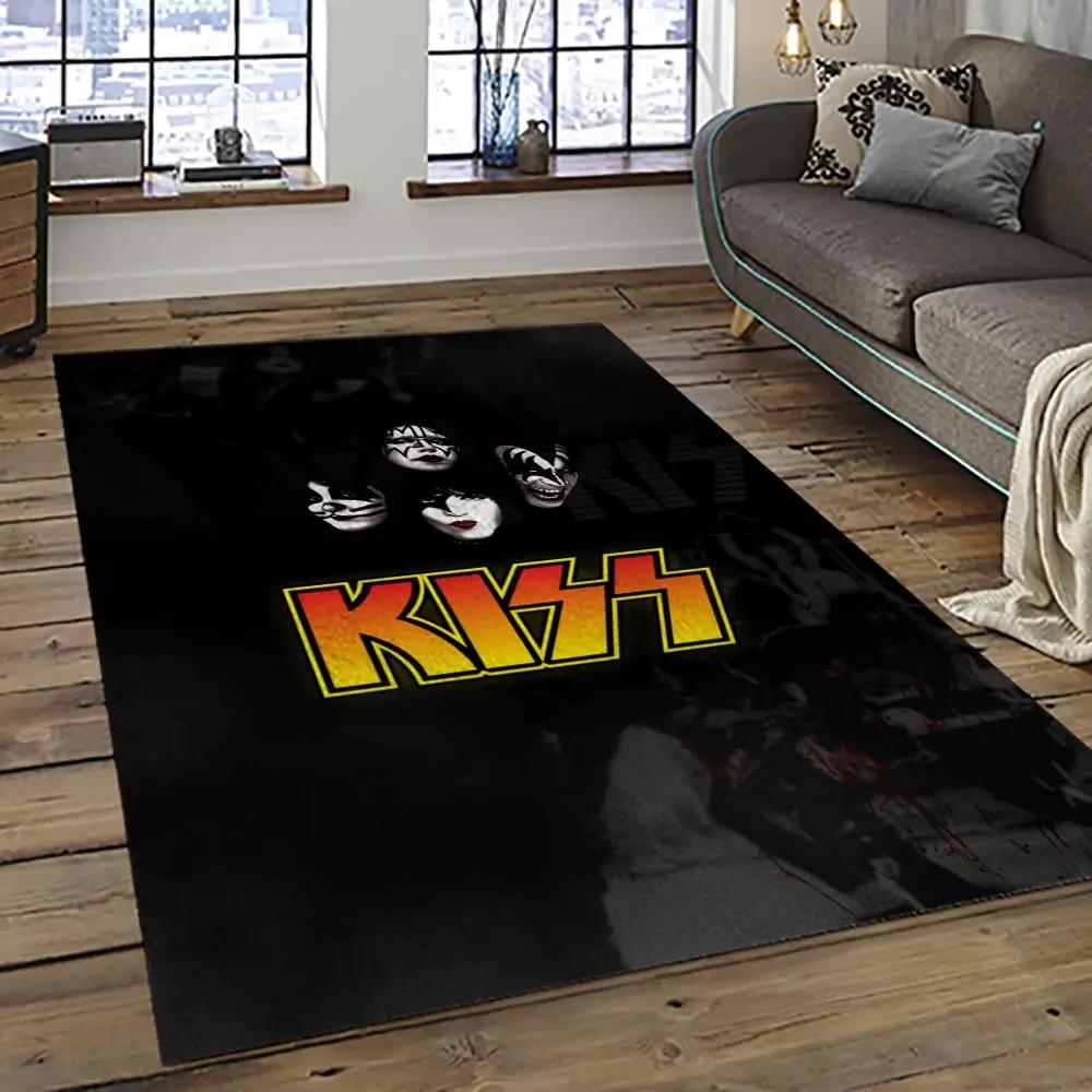 Kiss rock band music retangle carpet area rug home decor best gift for fan and friends as67 Rectangle Rug
