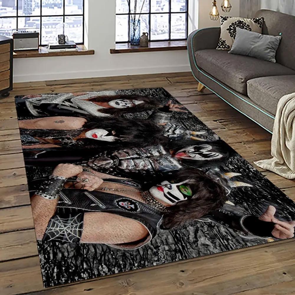 Kiss rock band music retangle carpet area rug home decor best gift for fan and friends as76 Rectangle Rug