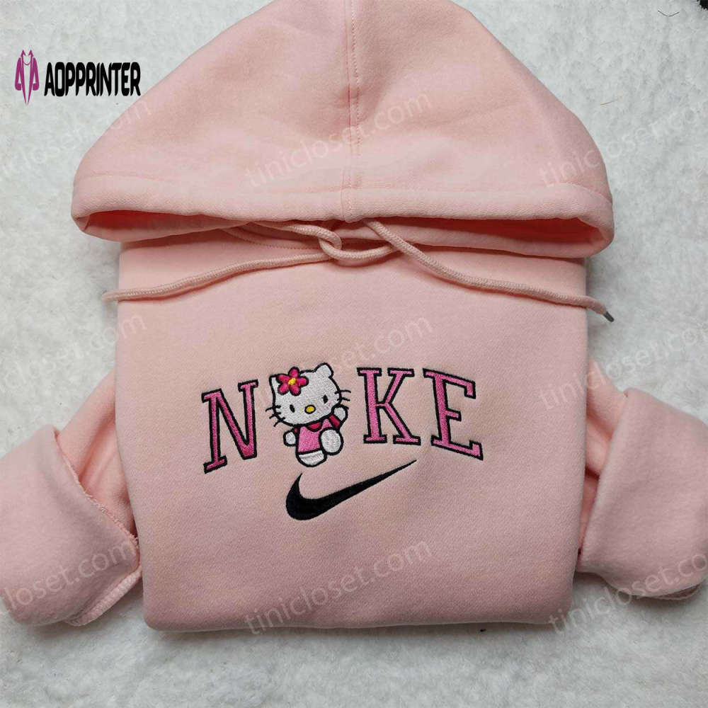 Kitty nike embroidered shirt & sweatshirt: custom cute gifts for family Embroidered Shirt