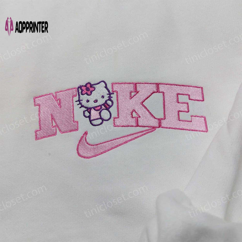 Kitty nike embroidered sweatshirt – nike inspired hoodie perfect girlfriend gift Embroidered Shirt