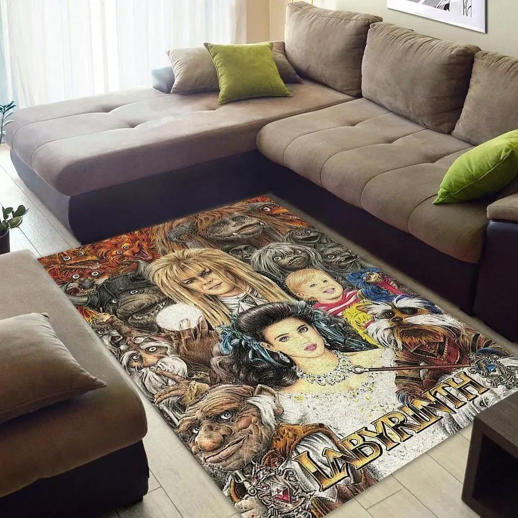 Labyrinth colored pencil print movie area rugs | rectangular indoor outdoor Rectangle Rug