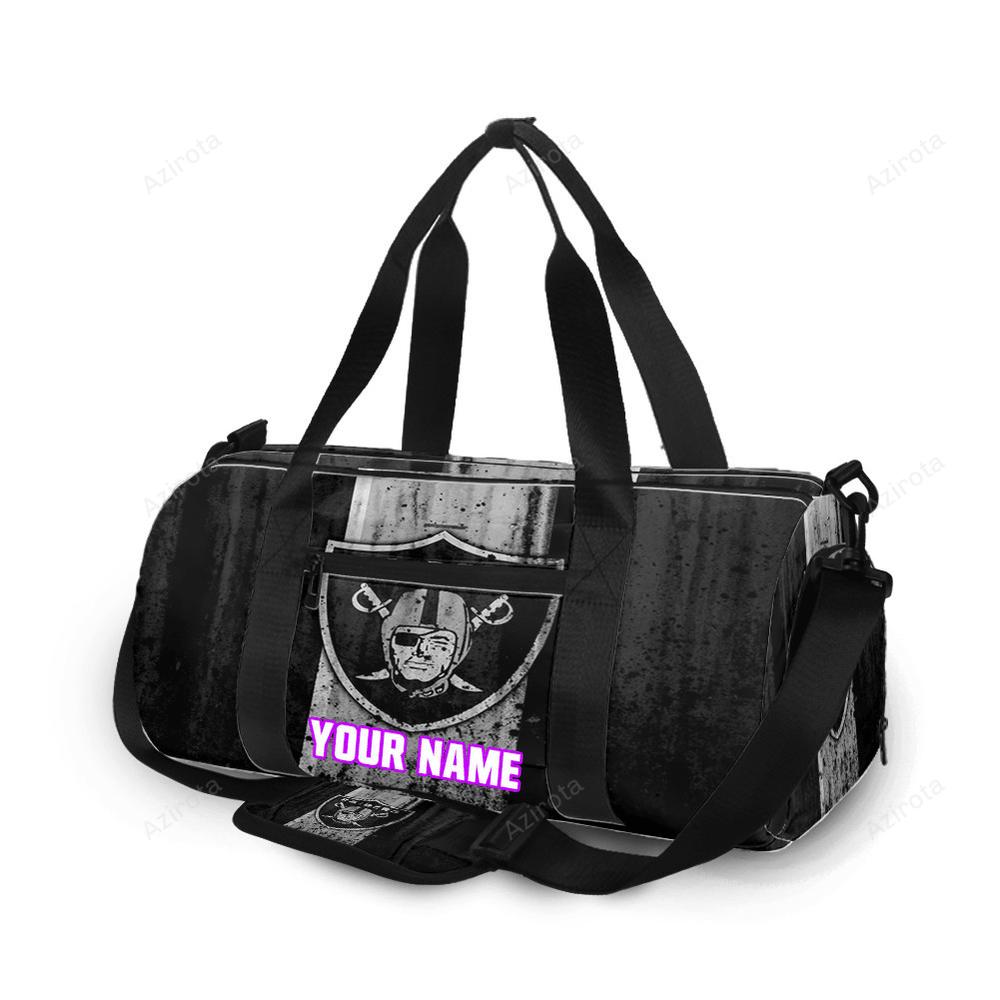 Las vegas raiders logo art grunge personalized name travel bag gym bag 374 Travel Bag