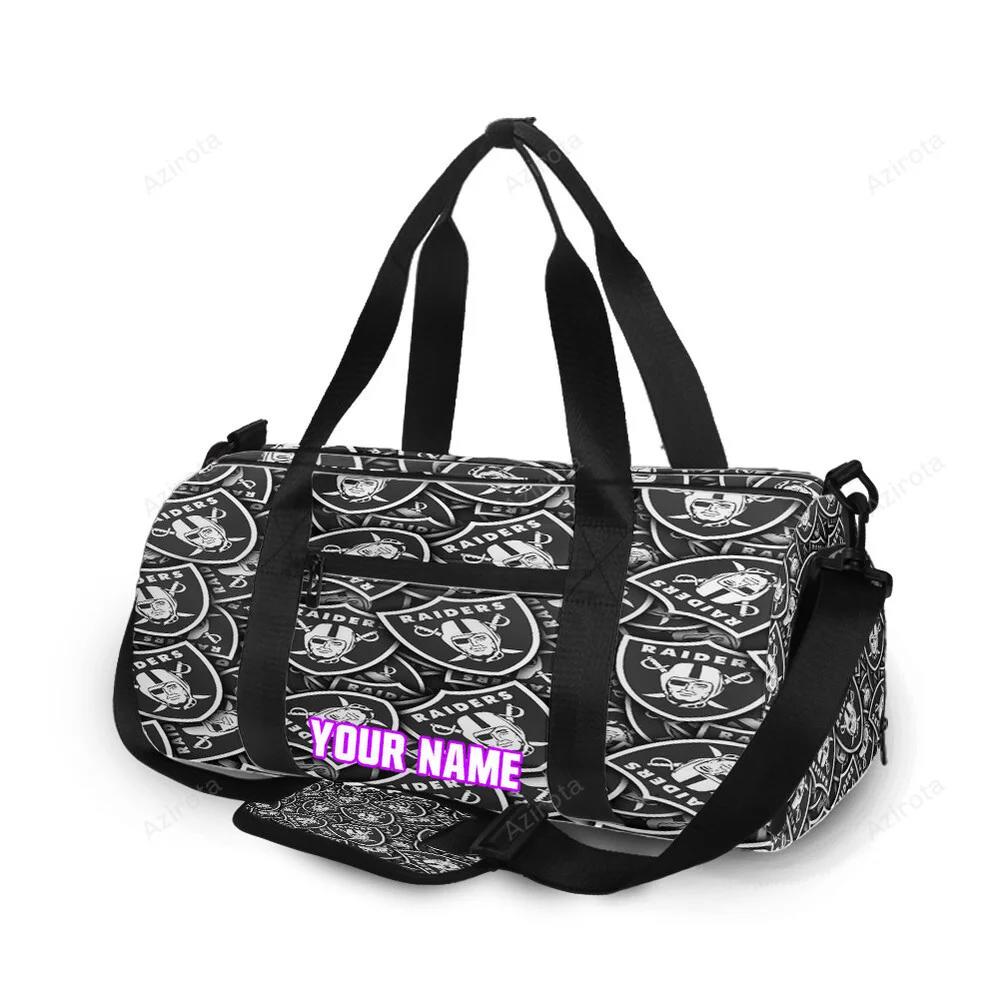 Las vegas raiders logo pattern10 personalized name travel bag gym bag 879 Travel Bag