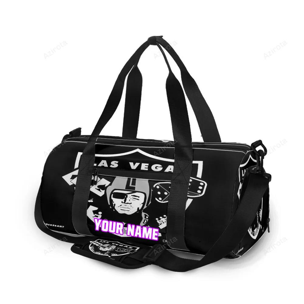 Las vegas raiders logo play cards personalized name travel bag gym bag 720 Travel Bag