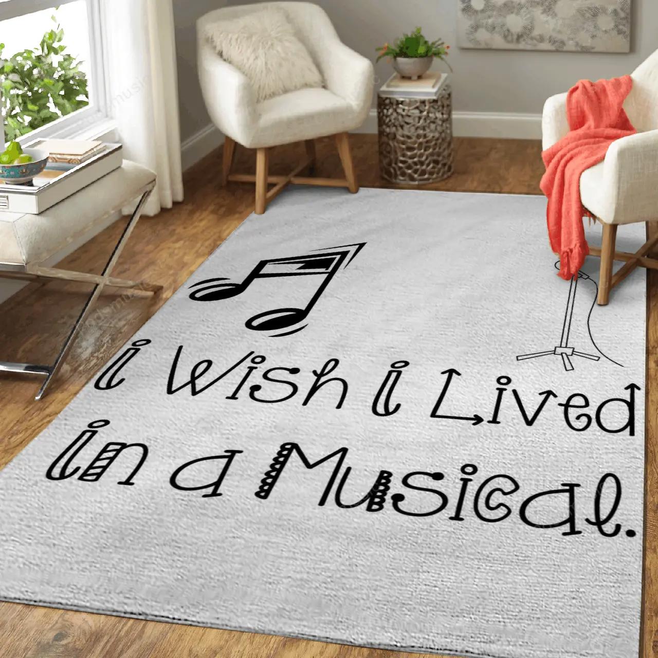 Live in musical funny music art for fans area rug living room carpet rug regtangle carpet floor decor home decor Rectangle Rug