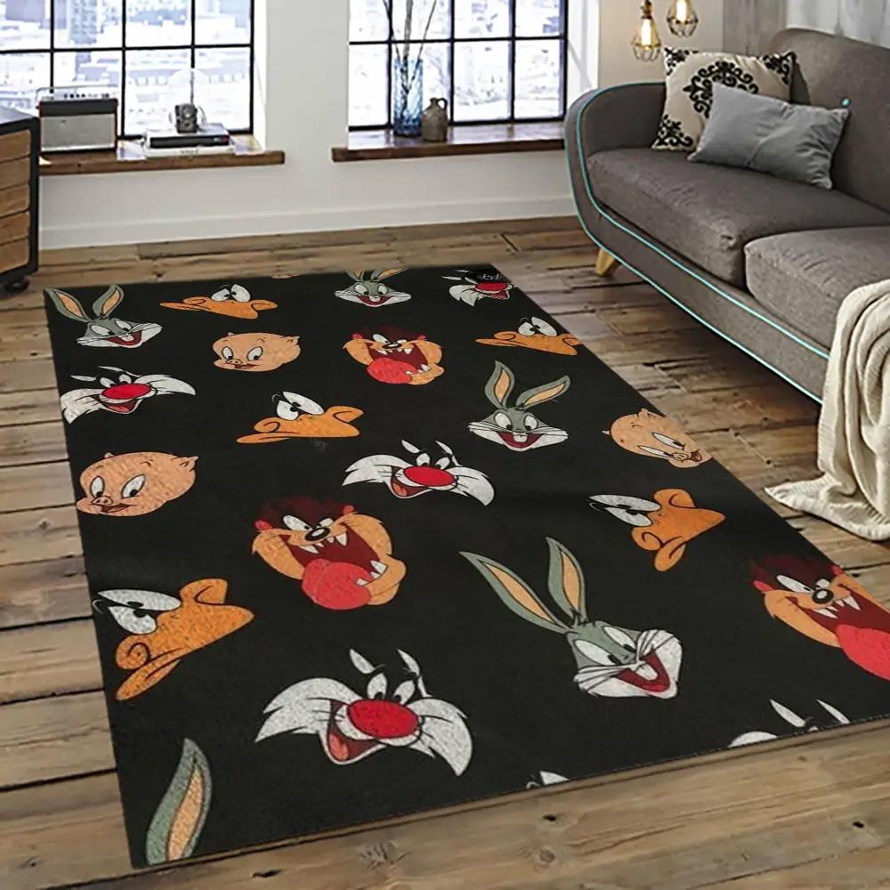 Looney tunes characters cartoon movie carpet rectangle area rug for living room bedroom decor lt05 Rectangle Rug