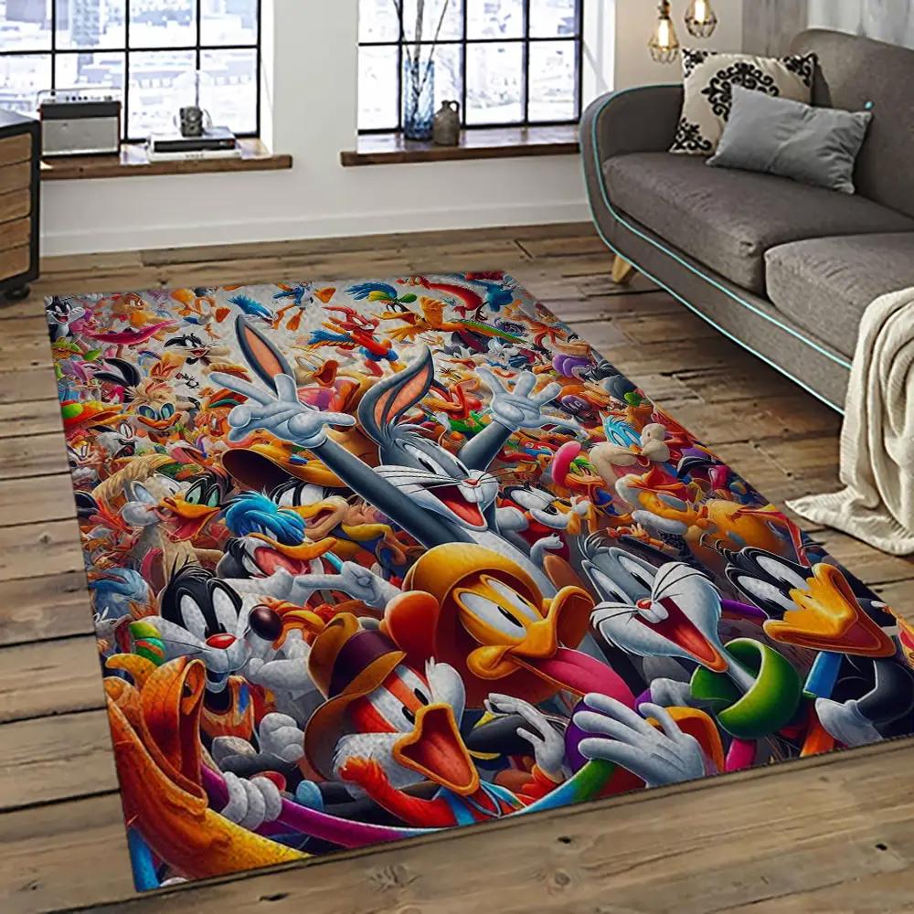 Looney tunes characters cartoon movie carpet rectangle area rug for living room bedroom decor lt10 Rectangle Rug