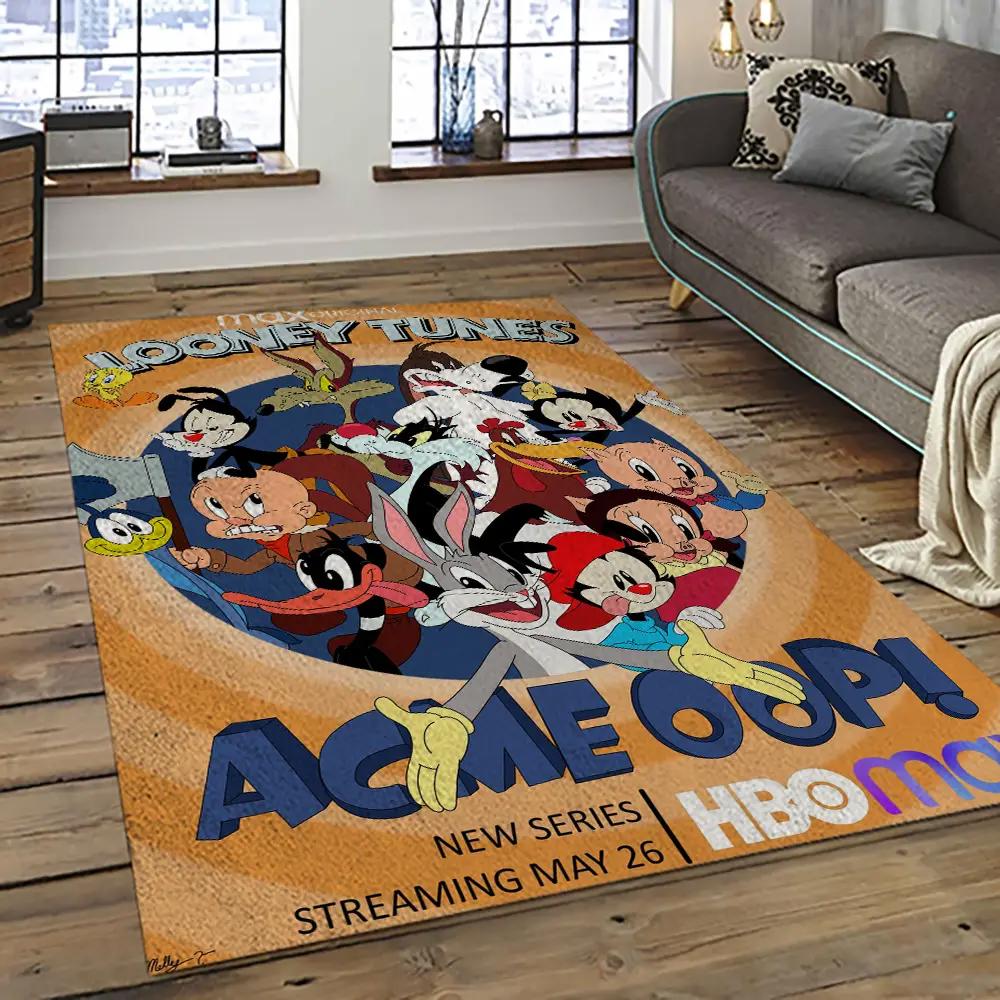 Looney tunes characters cartoon movie carpet rectangle area rug for living room bedroom decor lt19 Rectangle Rug