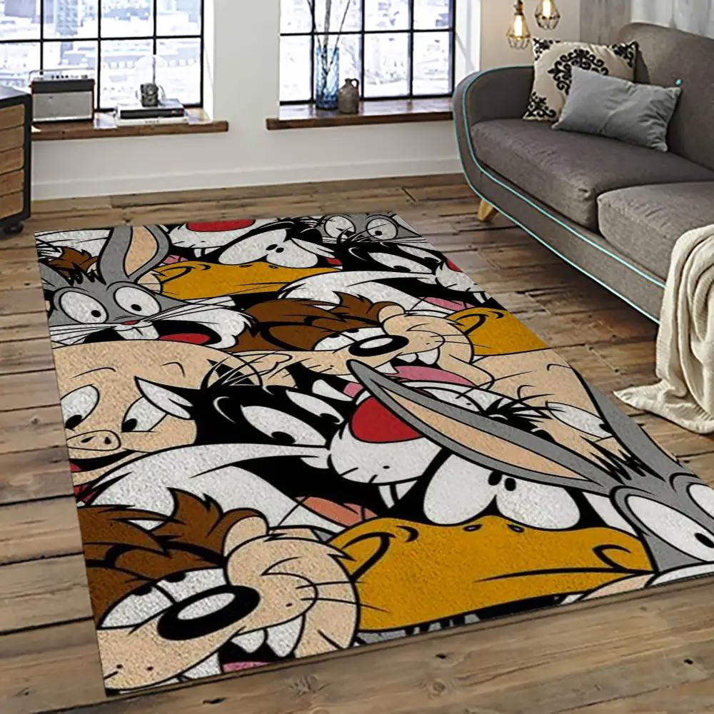 Looney tunes characters cartoon movie carpet rectangle area rug for living room bedroom decor lt32 Rectangle Rug