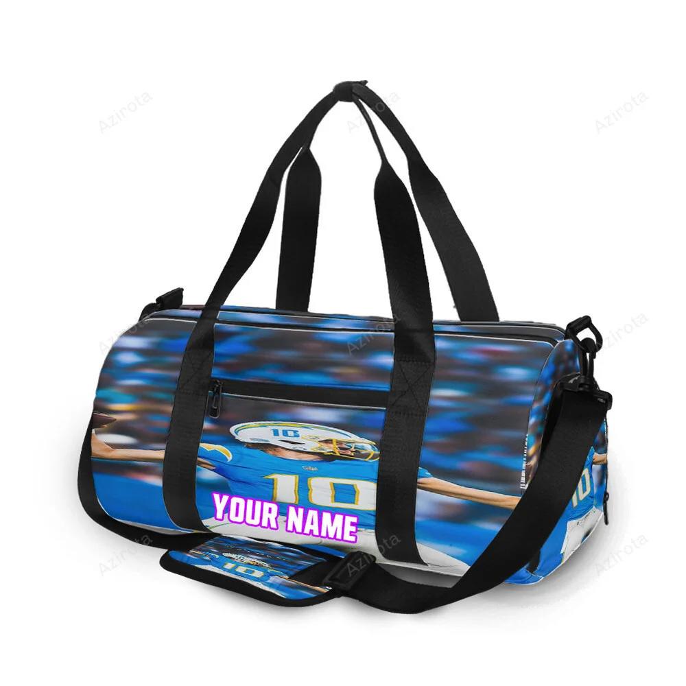 Los angeles chargers justin herbert4 personalized name travel bag gym bag 1209 Travel Bag