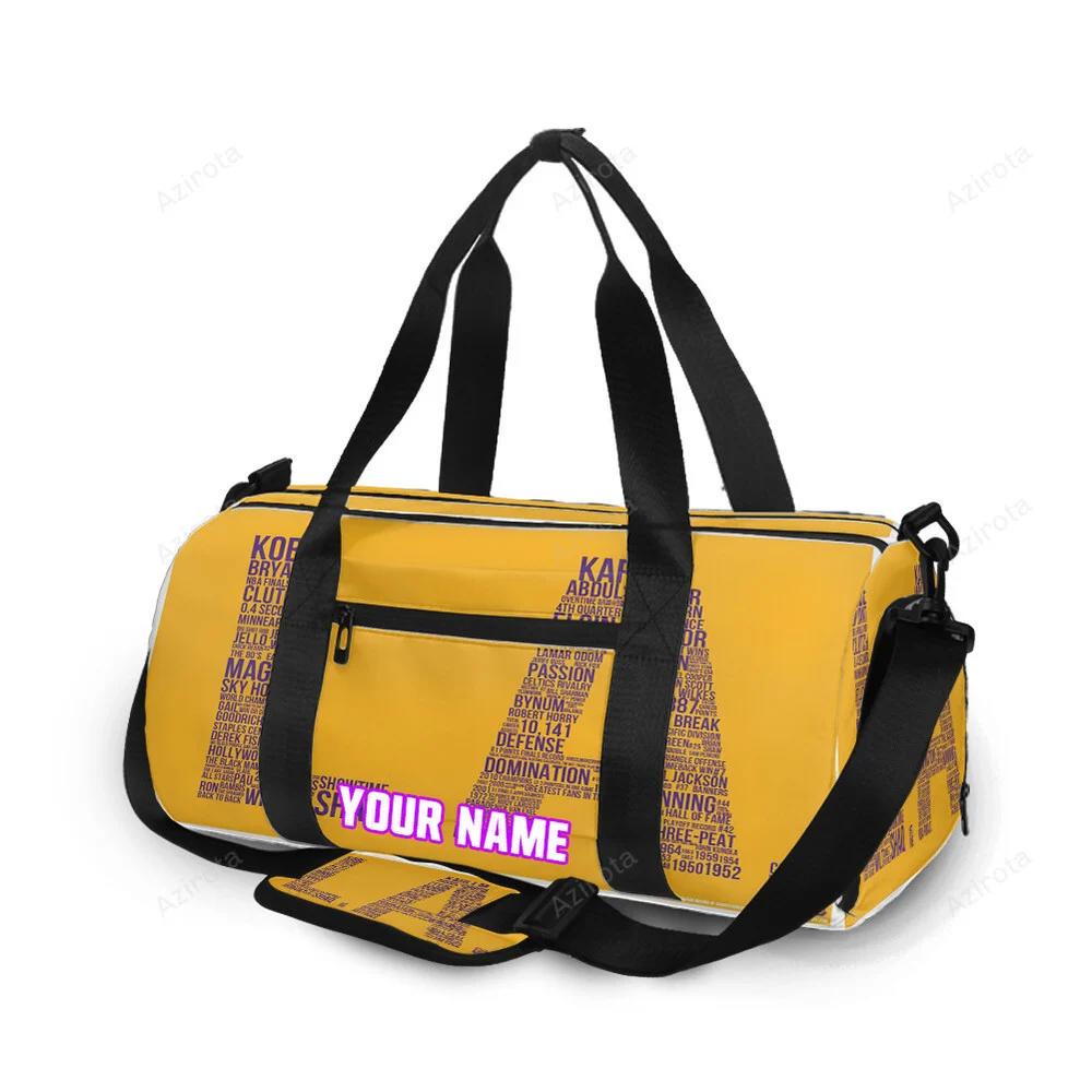 Los angeles lakers la v65 personalized name travel bag gym bag 1543 Travel Bag