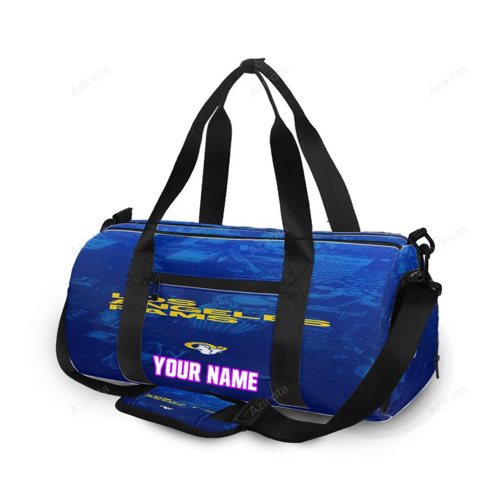 Los angeles rams city blue personalized name travel bag gym bag 606 Travel Bag