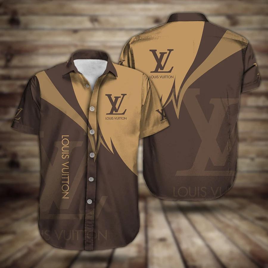 Louis vuitton button shirt summer lv hawaiian shirt Hawaii Shirt Shorts & Flip Flops