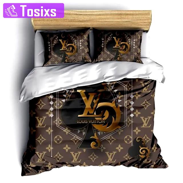 Louis vuitton card luxury brand bedding set for bedroom luxury bedspread duvet cover set with pillowcases home decoration Bedding Sets