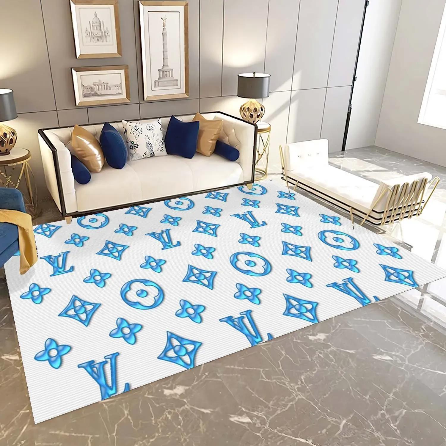 Louis vuitton limited logo type 1122. Upgrade Your Living Room with Luxury Home Decor: Area Carpets, Floor Decor, Door Mats, and Hot Gift Items with style a High-End Fashion Brand Rectangle Rug