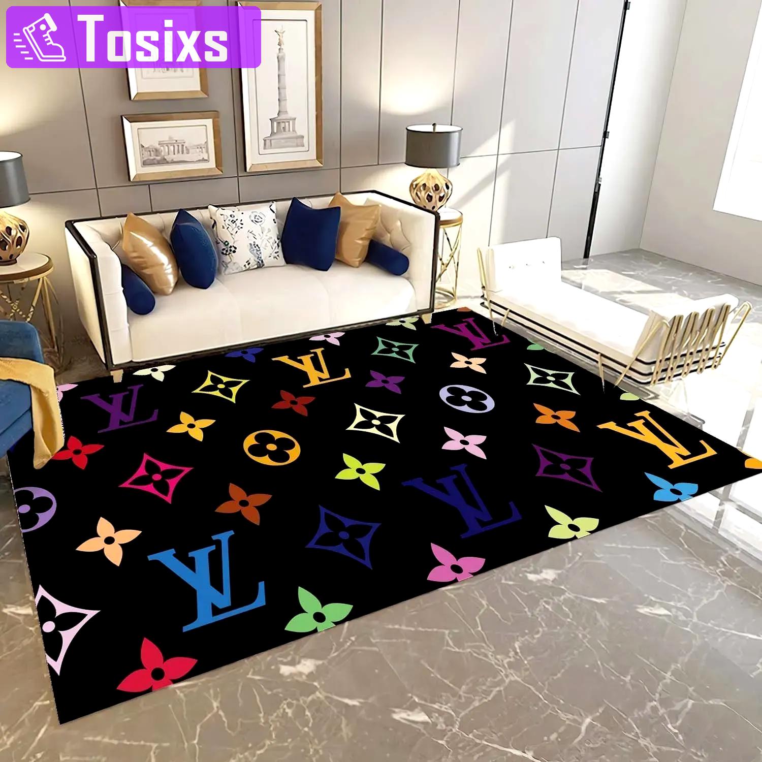 Louis vuitton limited logo type 1135. Upgrade Your Living Room with Luxury Home Decor: Area Carpets, Floor Decor, Door Mats, and Hot Gift Items with style a High-End Fashion Brand Rectangle Rug