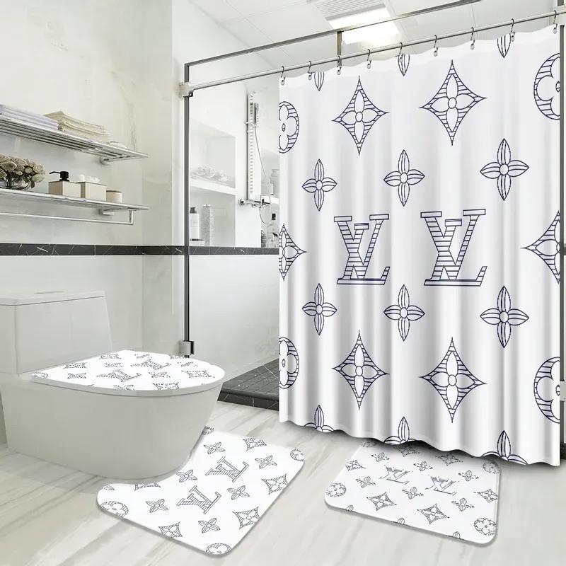 Louis vuitton logo limited luxury brand white fashion bathroom set home decor Bathroom Set