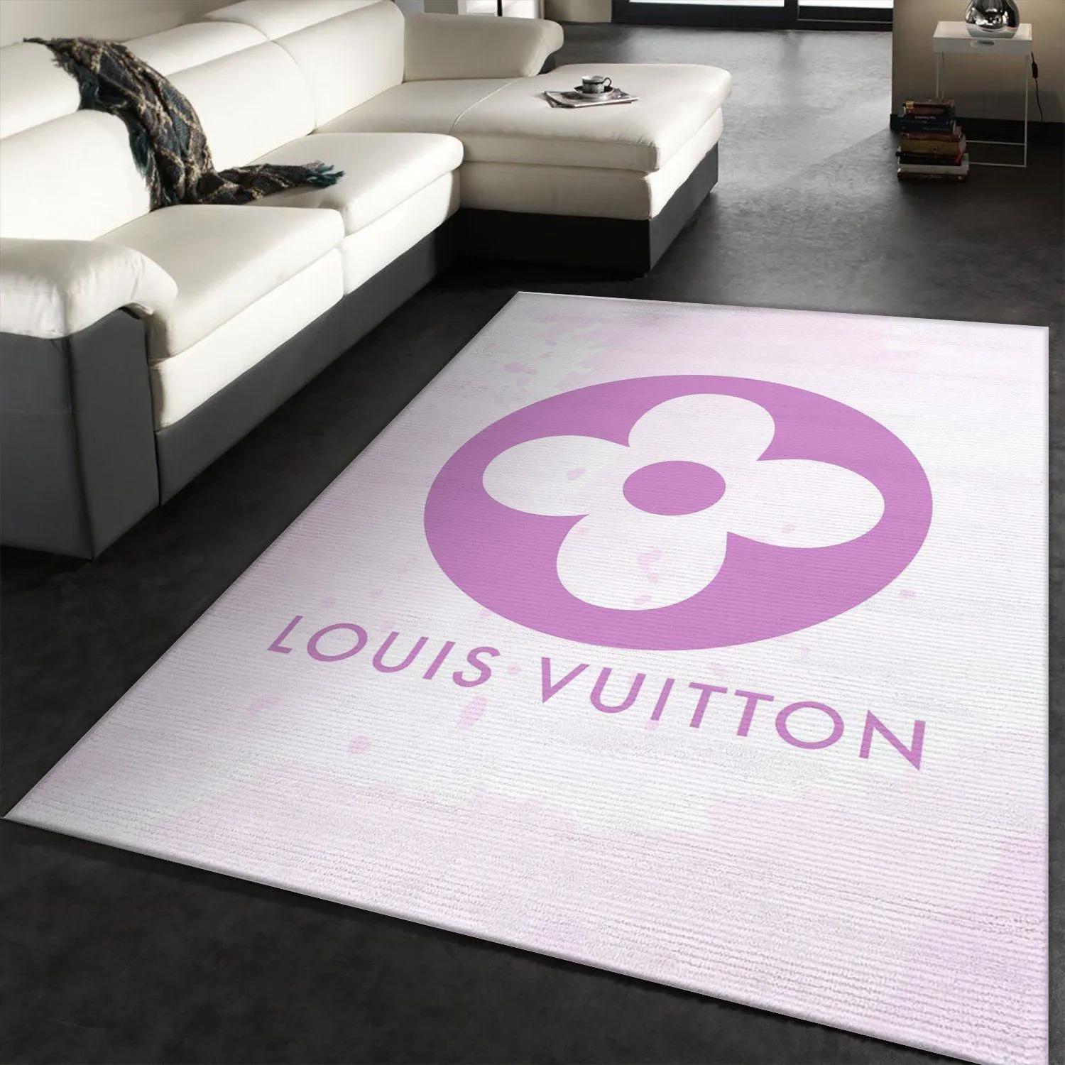 Louis vuitton logo type 779. Upgrade Your Living Room with Luxury Home Decor: Area Carpets, Floor Decor, Door Mats, and Hot Gift Items with style a High-End Fashion Brand Rectangle Rug