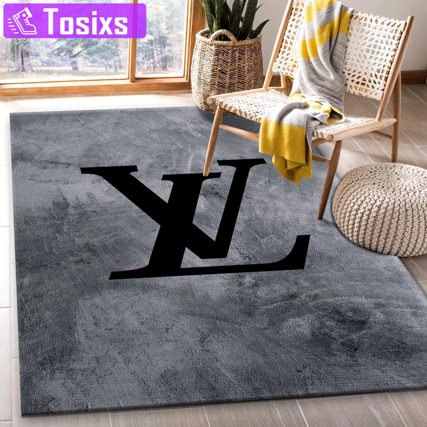 Louis vuitton logo type 876. Upgrade Your Living Room with Luxury Home Decor: Area Carpets, Floor Decor, Door Mats, and Hot Gift Items with style a High-End Fashion Brand Rectangle Rug