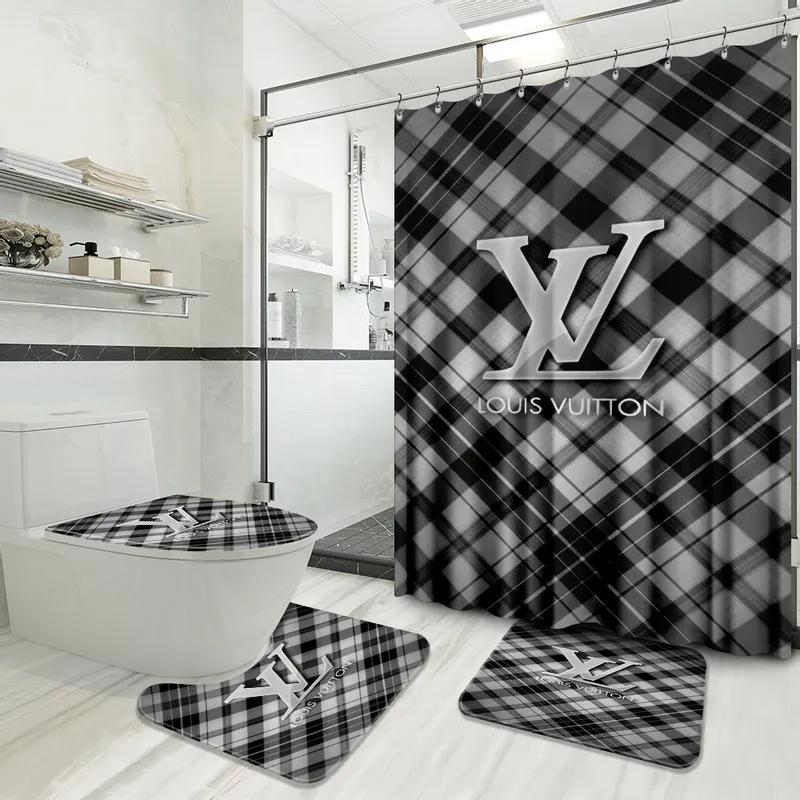 Louis vuitton lv louis vuitton bath mat luxury fashion brand bathroom sets home decor hypebeast Bathroom Set