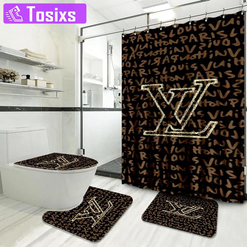Louis vuitton lv louis vuitton bathroom set luxury fashion brand home decor hypebeast bath mat Bathroom Set