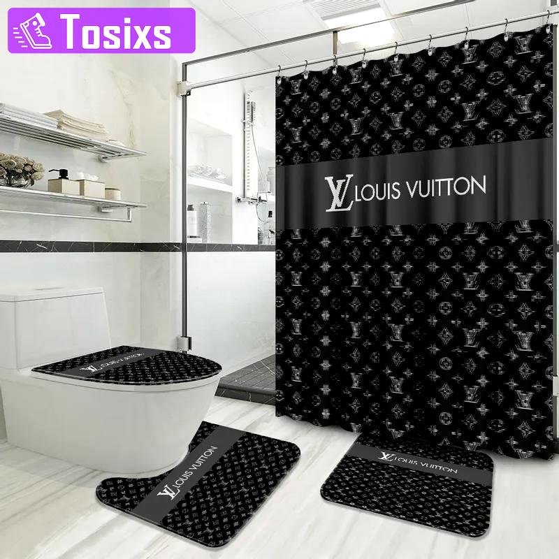 Louis vuitton lv louis vuitton bathroom sets luxury fashion brand hypebeast bath mat home decor Bathroom Set