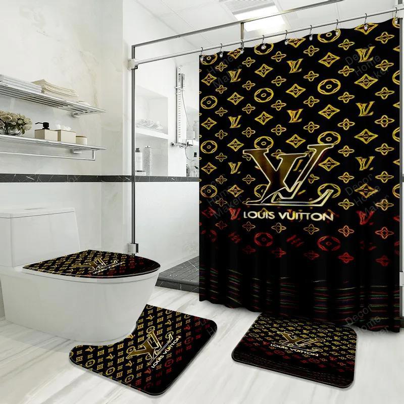 Louis vuitton lv louis vuitton home decor luxury fashion brand bathroom sets hypebeast bath mat Bathroom Set
