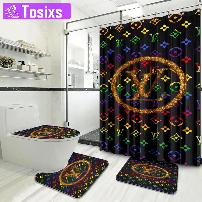 Louis vuitton lv louis vuitton luxury fashion brand home decor bathroom sets hypebeast bath mat Bathroom Set