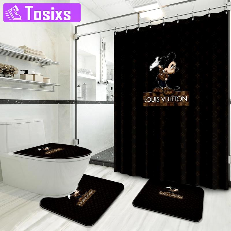 Louis vuitton mickey home decor bath mat luxury fashion brand hypebeast bathroom sets Bathroom Set