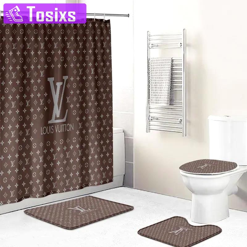 Louis vuitton premium brown fashion limited luxury brand bathroom set home decor Bathroom Set