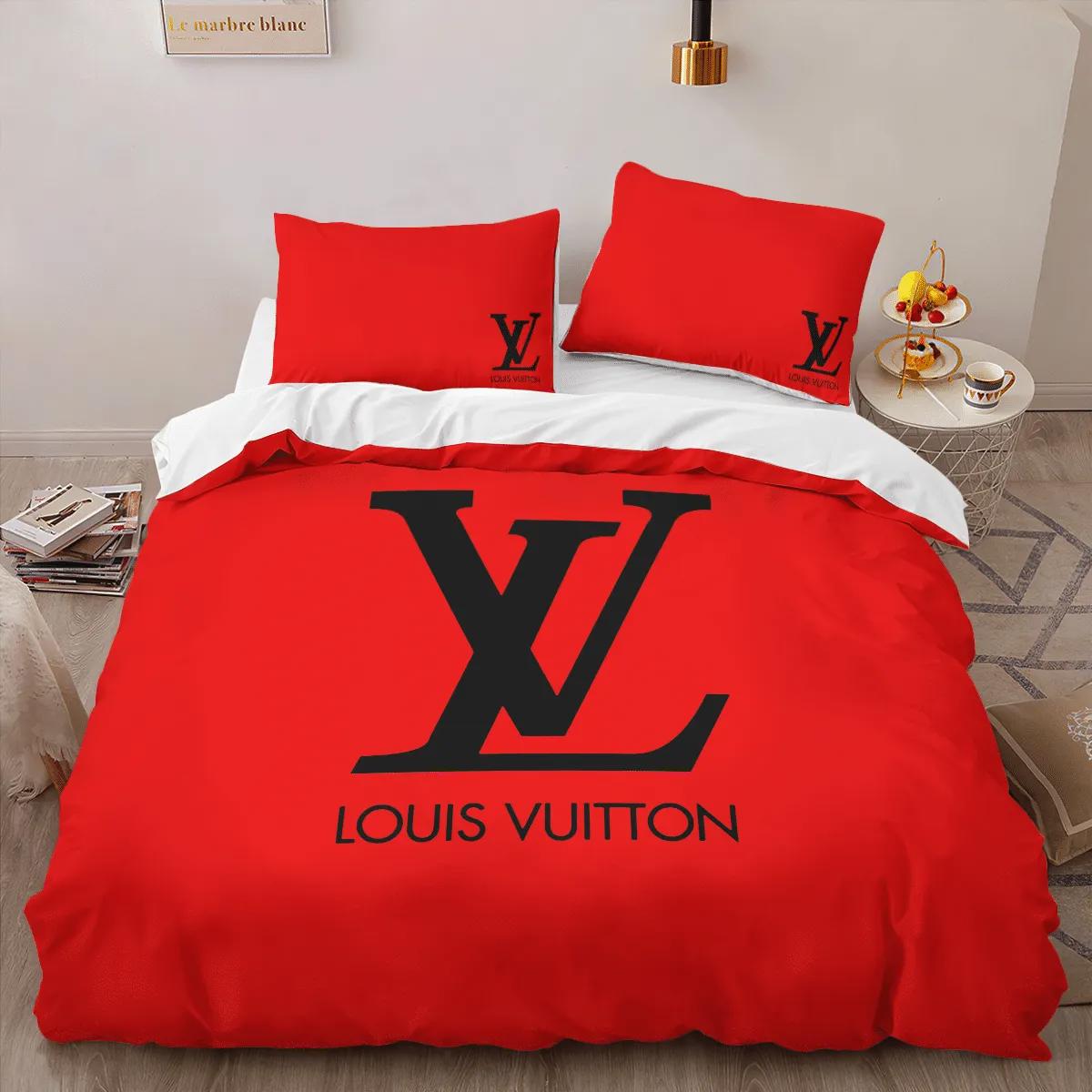 Louis vuitton red louis vuitton lv logo type 675 Bedding Sets hyperbeast Bedroom bed linen blankets duvet luxury ideas sheets home decor bedspread covers premium fashion brand bedclothes