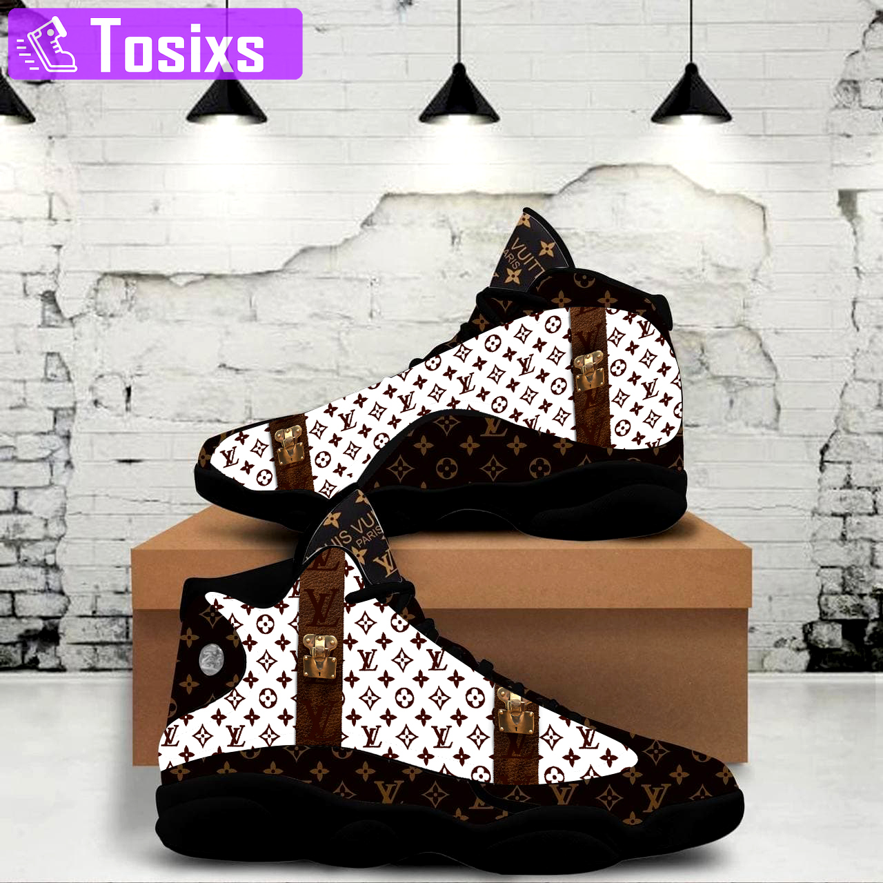 Louis vuitton snake black white Air Jordan 13 Sneakers For Fans Shoes Full Size Gifts For Men Women