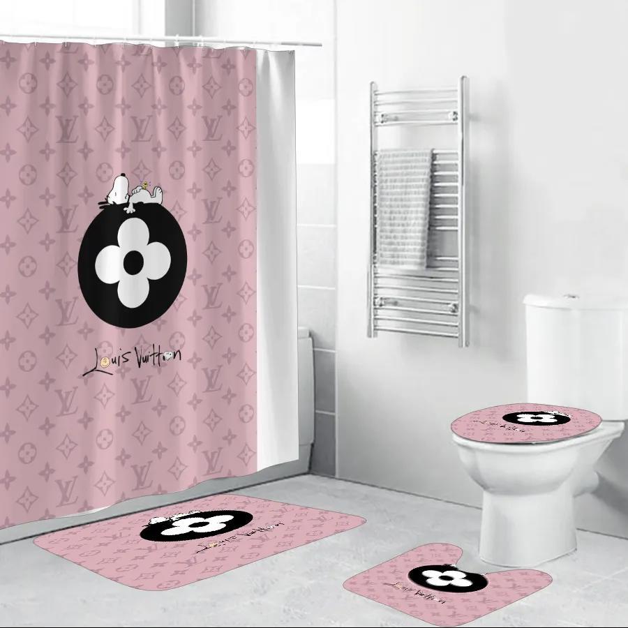 Louis vuitton snoopy pinky bathroom set hypebeast bath mat luxury fashion brand home decor Bathroom Set