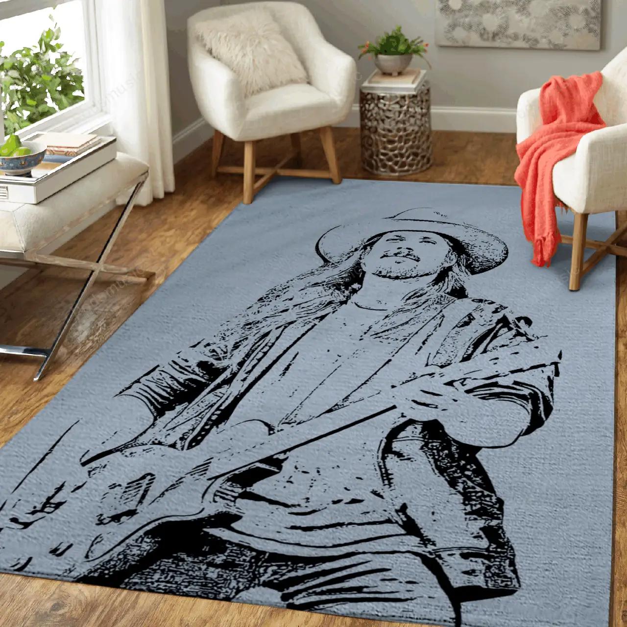 Lukas nelson line art music art for fans area rug living room carpet rug regtangle carpet floor decor home decor Rectangle Rug