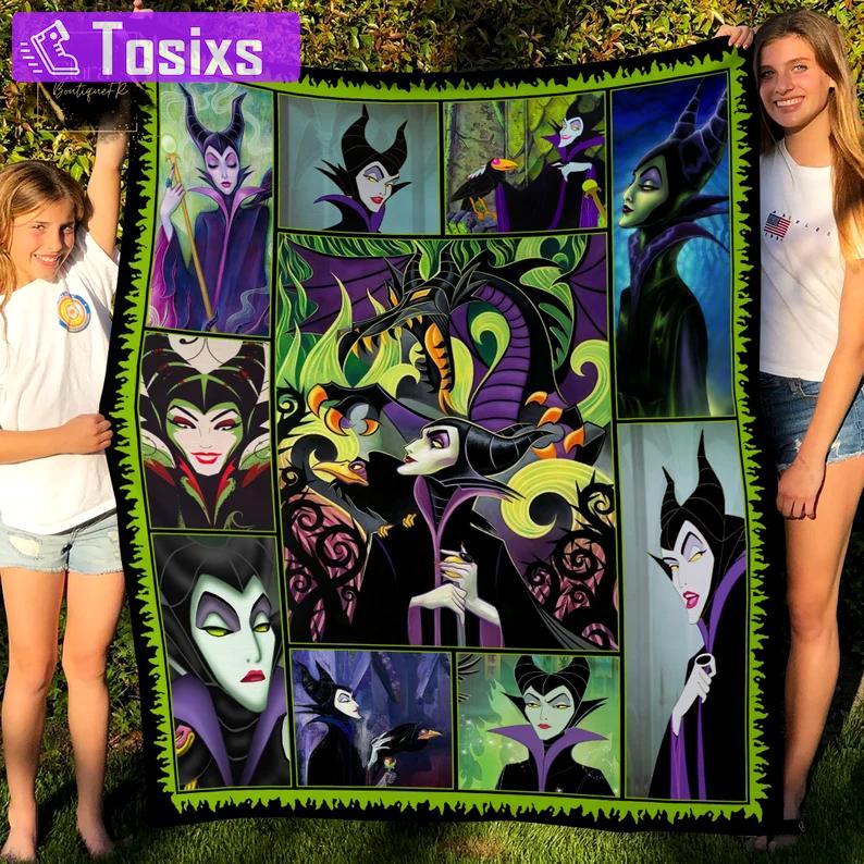 Maleficent villain fleece blanket, mink sherpa blanket, maleficent quilt, maleficent movie quilt, mistress of all evil quilt Quilt Blanket