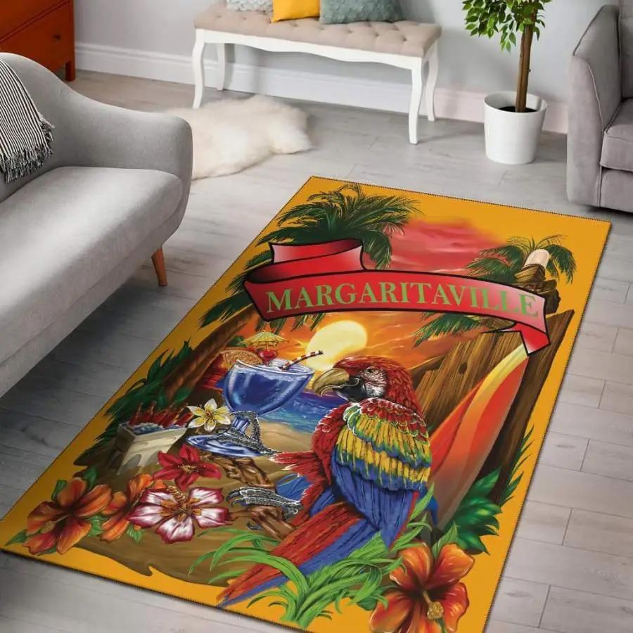 Margaritaville orange parrot beach area rug living room rug home decor carpets Rectangle Rug