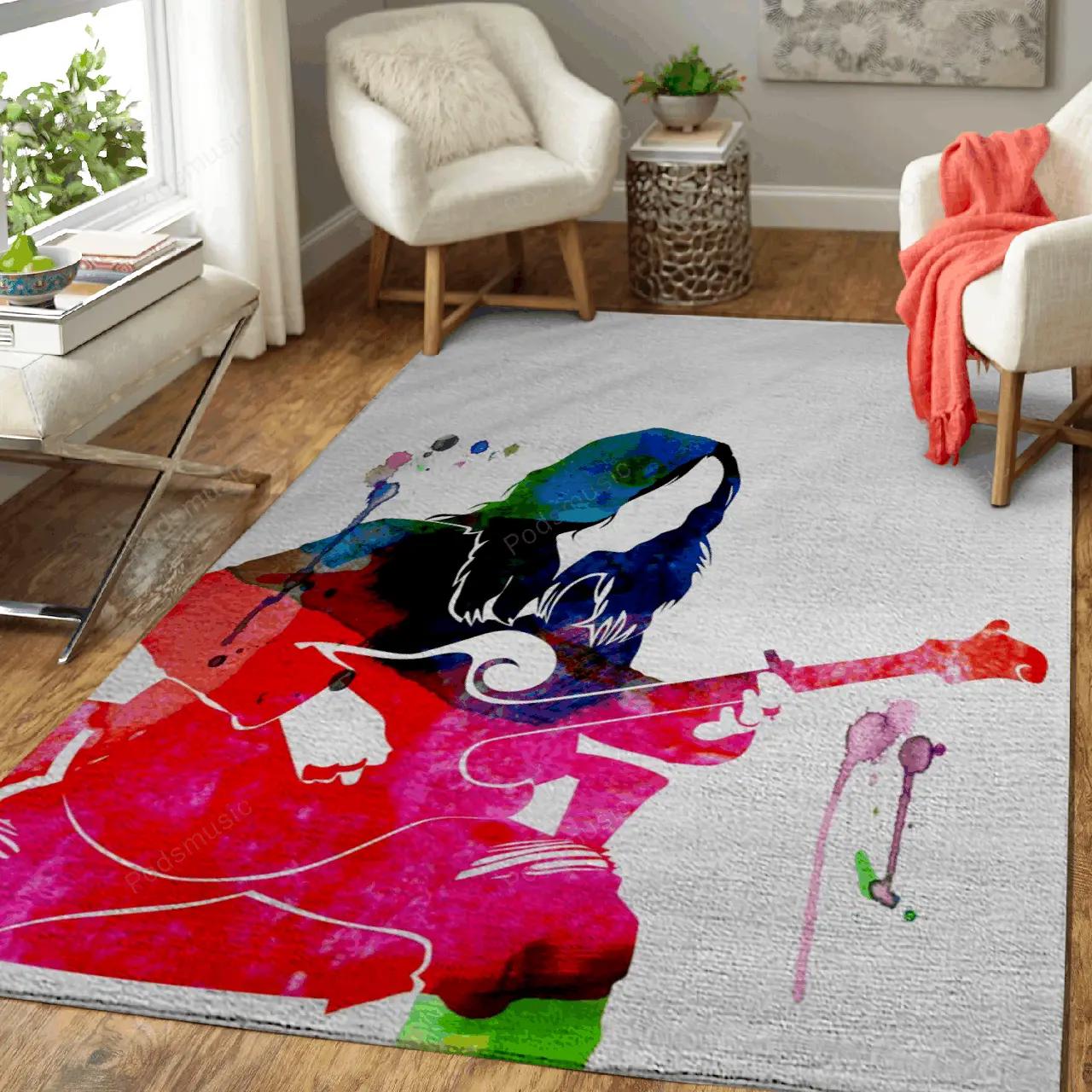 Melissa watercolor music legends art for fans area rug living room carpet rug regtangle carpet floor decor home decor Rectangle Rug