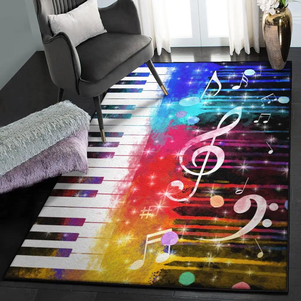 Melody large living room rugs, music rug Rectangle Rug