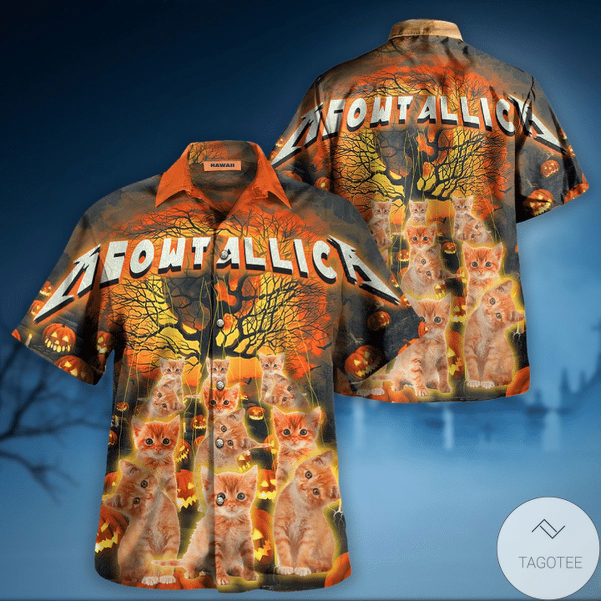 Meowtallica master of kittens hawaii hawaiian shirt Hawaii Shirt Shorts & Flip Flops