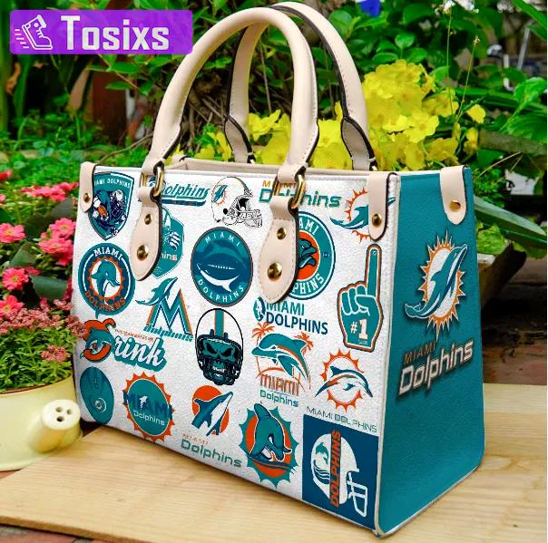 Miami dolphins 1 leather handbag gift for women 4272 Women Leather Hand Bag